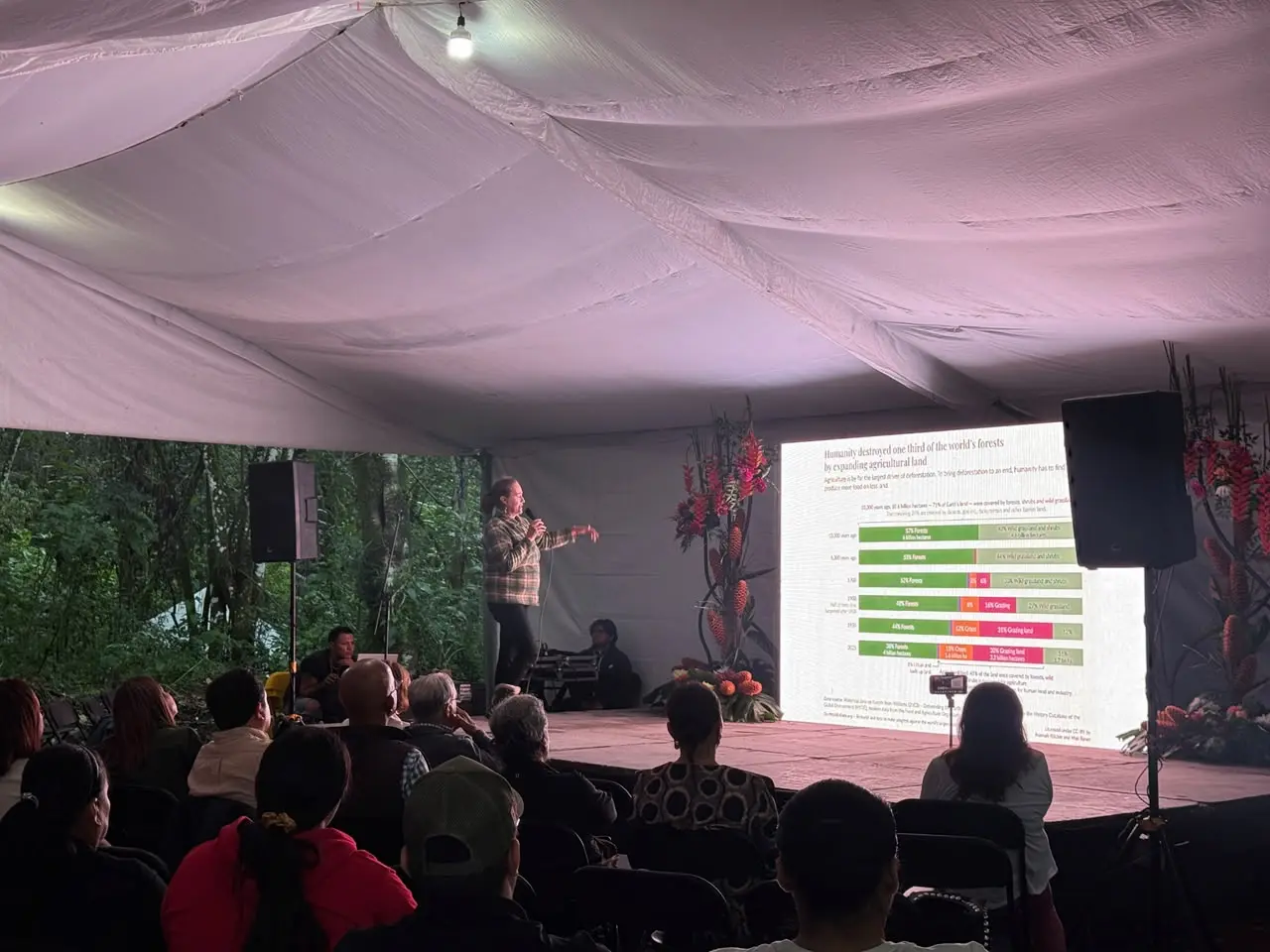 Conferencia en la carpa principal del Festival de la Economía Verde